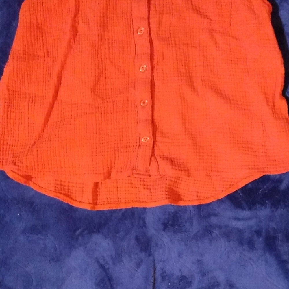 True Craft Sleeveless Button Down Red Shirt - Picture 4 of 5